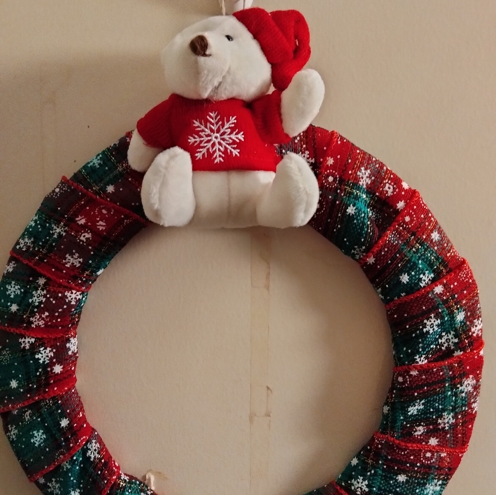 Bear Christmas wreath 12 in
